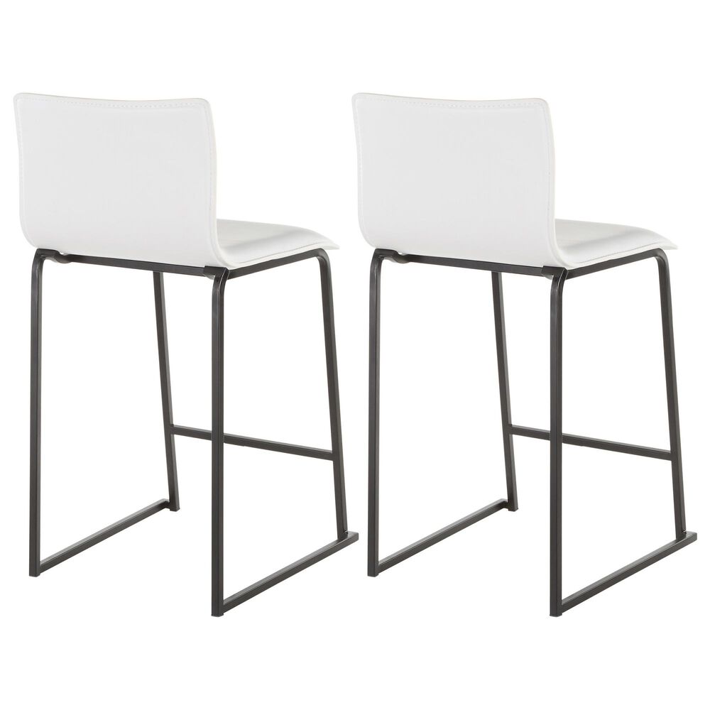 Lumisource Mara Counter Stool with White Cushion in Black &#40;Set of 2&#41;, , large