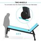 HOMLUX 3-Piece Patio Chaise Lounge Set with Wheels in Turquoise Blue, , large