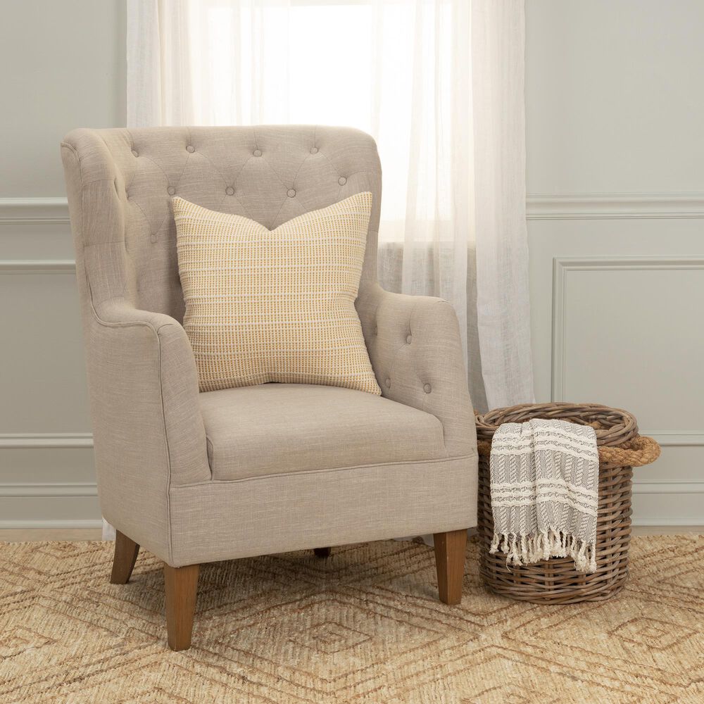 Rizzy Home 20&quot; x 20&quot; Geometric Polyester Filled Throw Pillow in Yellow and Natural, , large