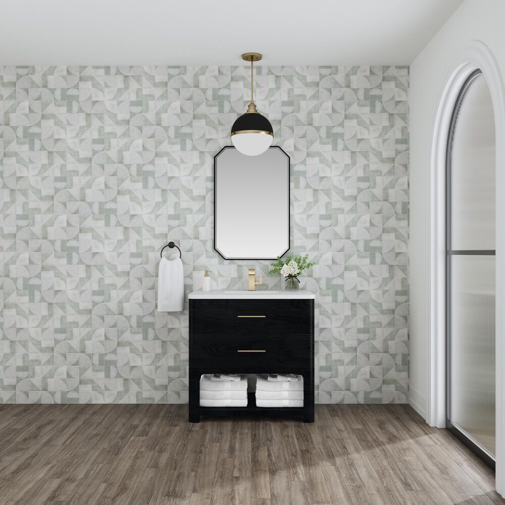James Martin Vanities Lucian 36&quot; Single Vanity in Carbon Oak with 3 cm White Zeus Quartz Top, , large