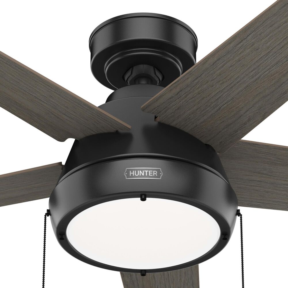 Hunter Burroughs 44&quot; Ceiling Fan with LED Lights in Matte Black, , large
