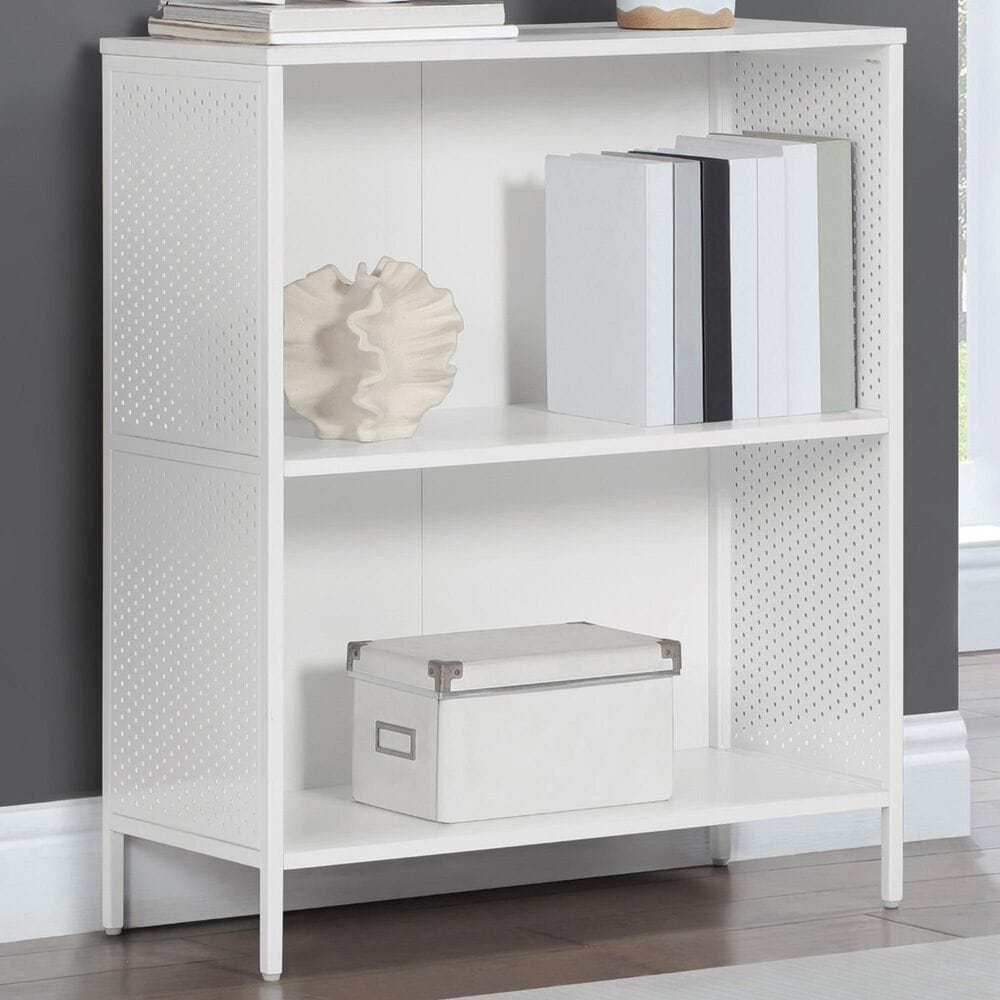 Valor Living Ace 2-Shelf Storage Bookcase in White, , large