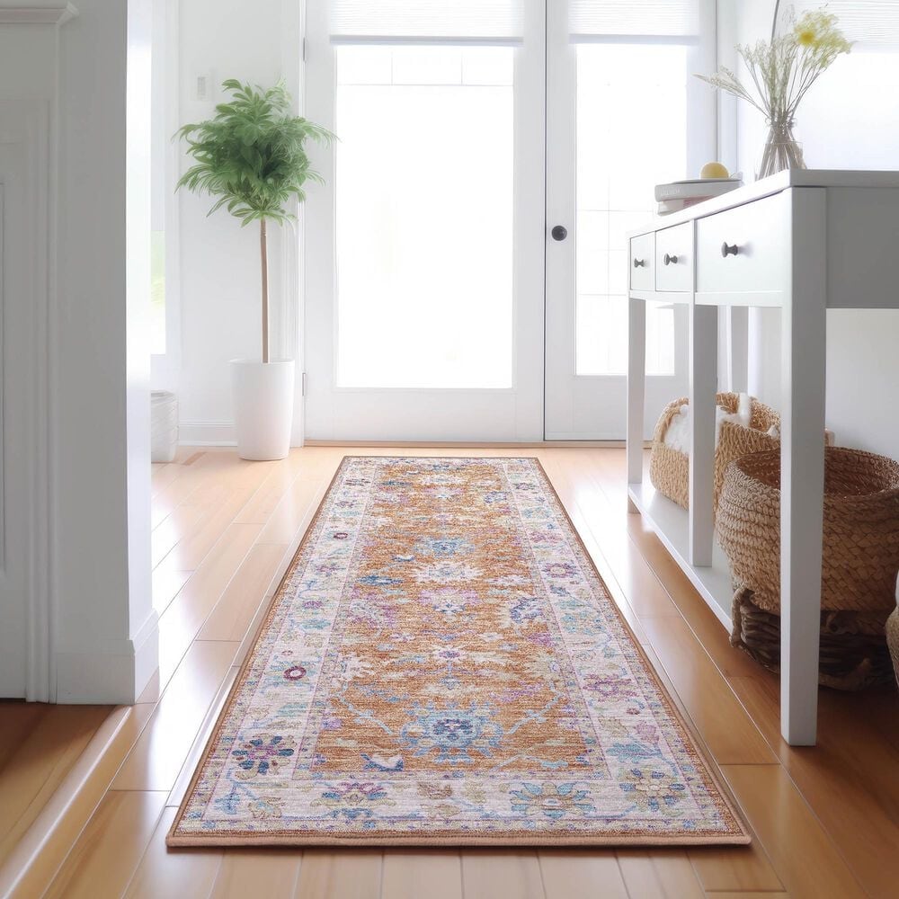 Dalyn Rug Company Hatay HY7 2&#39;3&quot; x 7&#39;6&quot; Orange Runner, , large