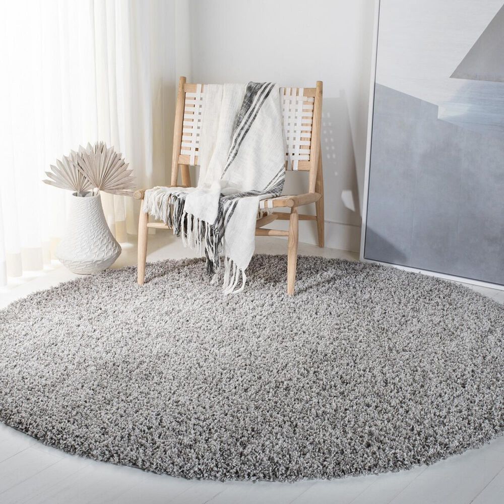Safavieh Venus Shag 6&#39;7&quot; Round Grey Area Rug, , large