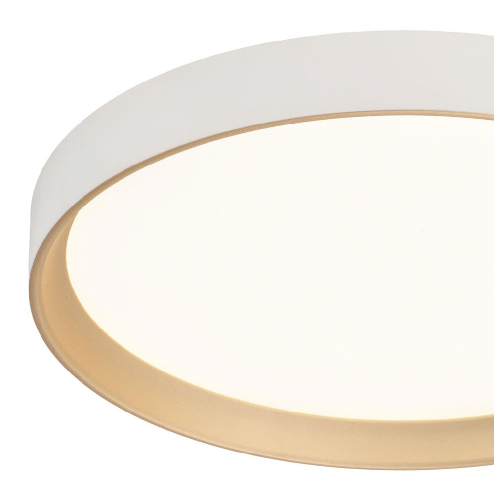 Vaxcel Darien 1-Light Flush Mount in White and Gold, , large