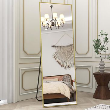 HOMLUX 18" x 58" Rectangular Full Length Floor Mirror in Gold, , large
