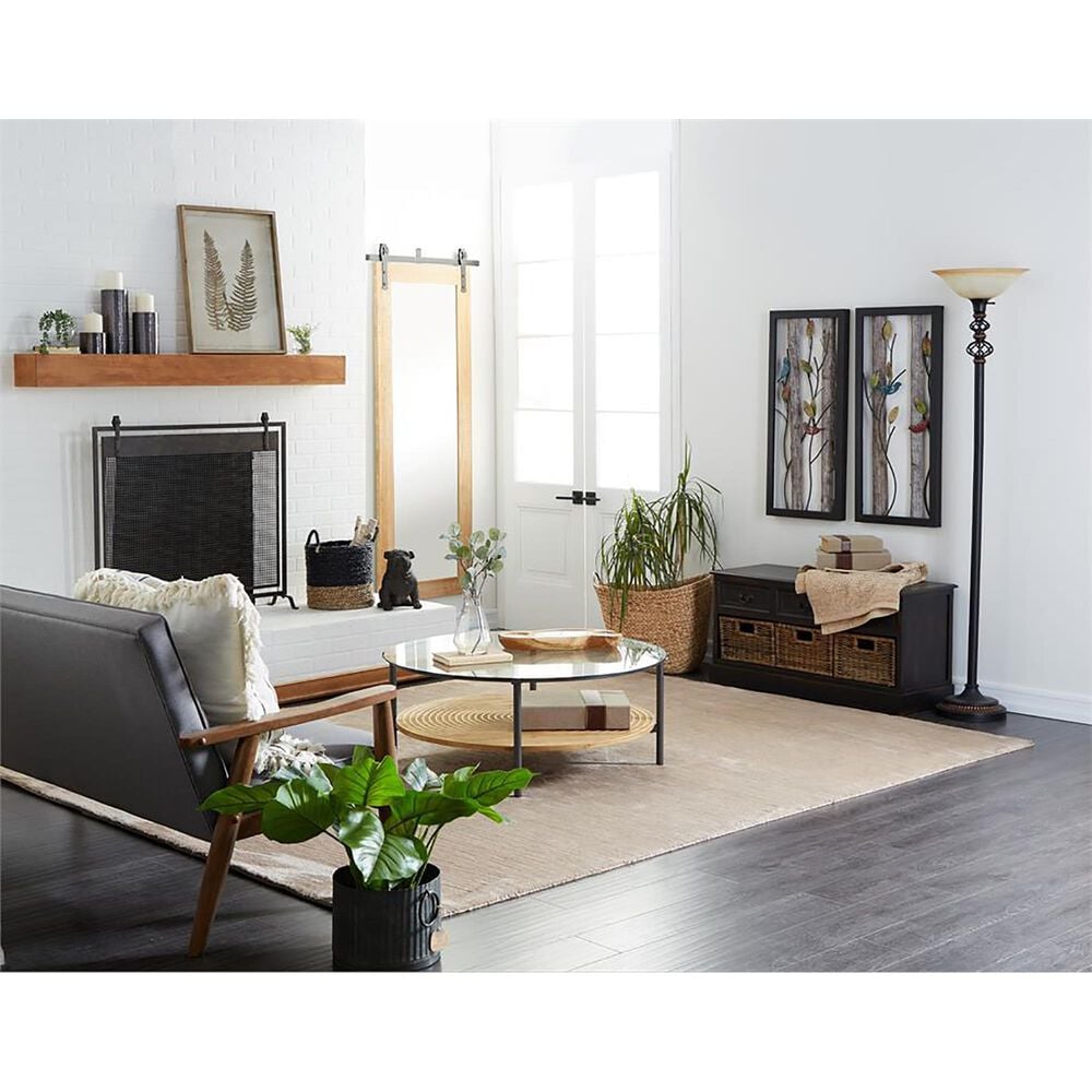 Maple and Jade Twisted Flourishes and Rings Floor Lamp in Matte Black, , large