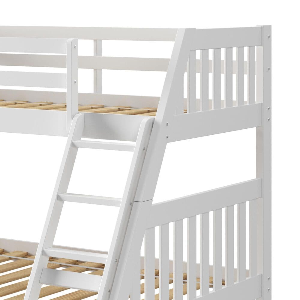 Forest Grove Twin over Full Mission Bunk Bed in White, , large