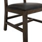 Fallridge Dark Teak Dining Side Chair in Stained Dark with Faux Leather Seat, , large
