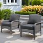 HOMLUX 27" Patio Single Chair in Black (Set of 2), , large