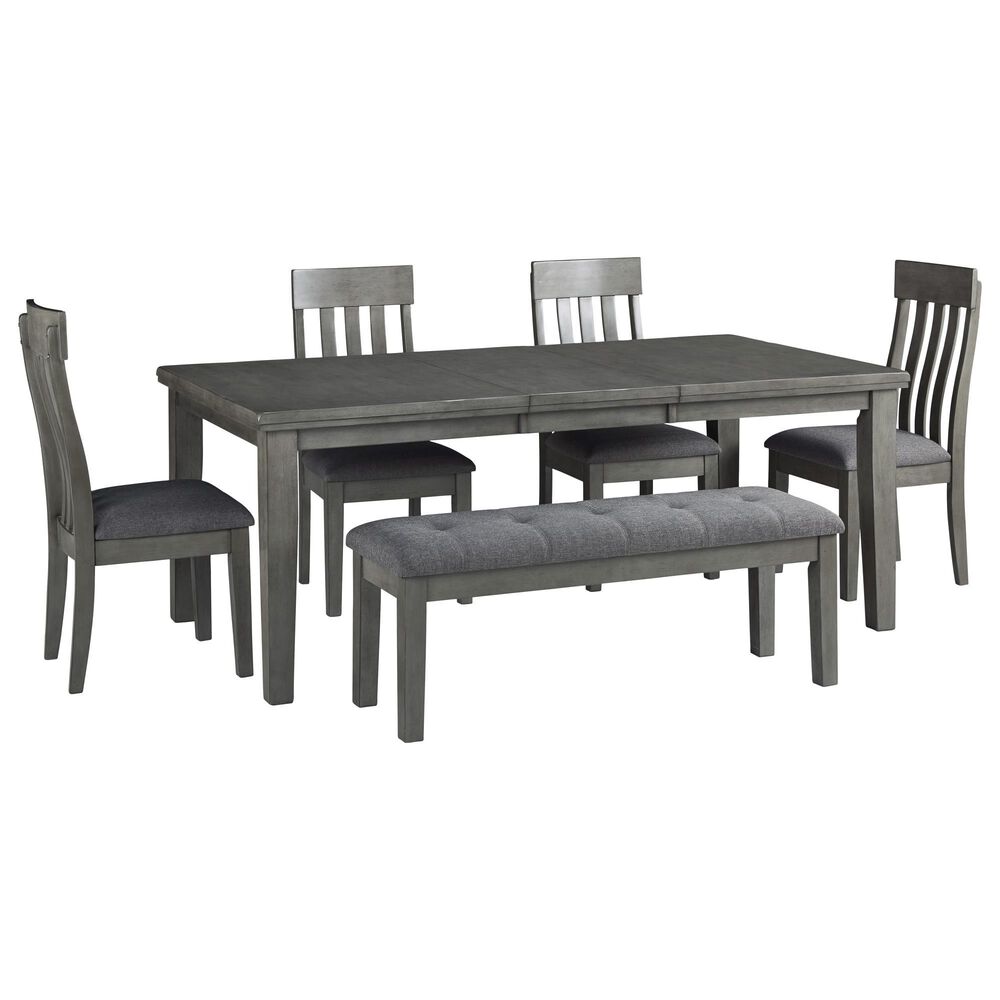 Ashley Hallanden 6-Piece Rectangular Dining Set in Antiqued Gray, , large