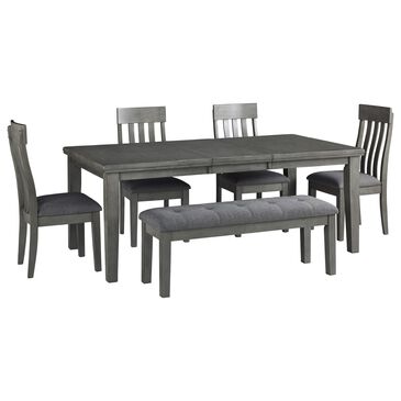 Signature Design by Ashley Hallanden 6-Piece Rectangular Dining Set in Antiqued Gray, , large