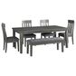 Ashley Hallanden 6-Piece Rectangular Dining Set in Antiqued Gray, , large