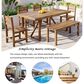 Hearth and Haven 6-Piece Patio Dining Set with Table, Bench and Chairs in Natural, , large