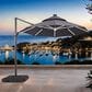 Furniture of America Zora 10" LED Bulb Double Top Octagon Patio Umbrella with Base in Gray, , large