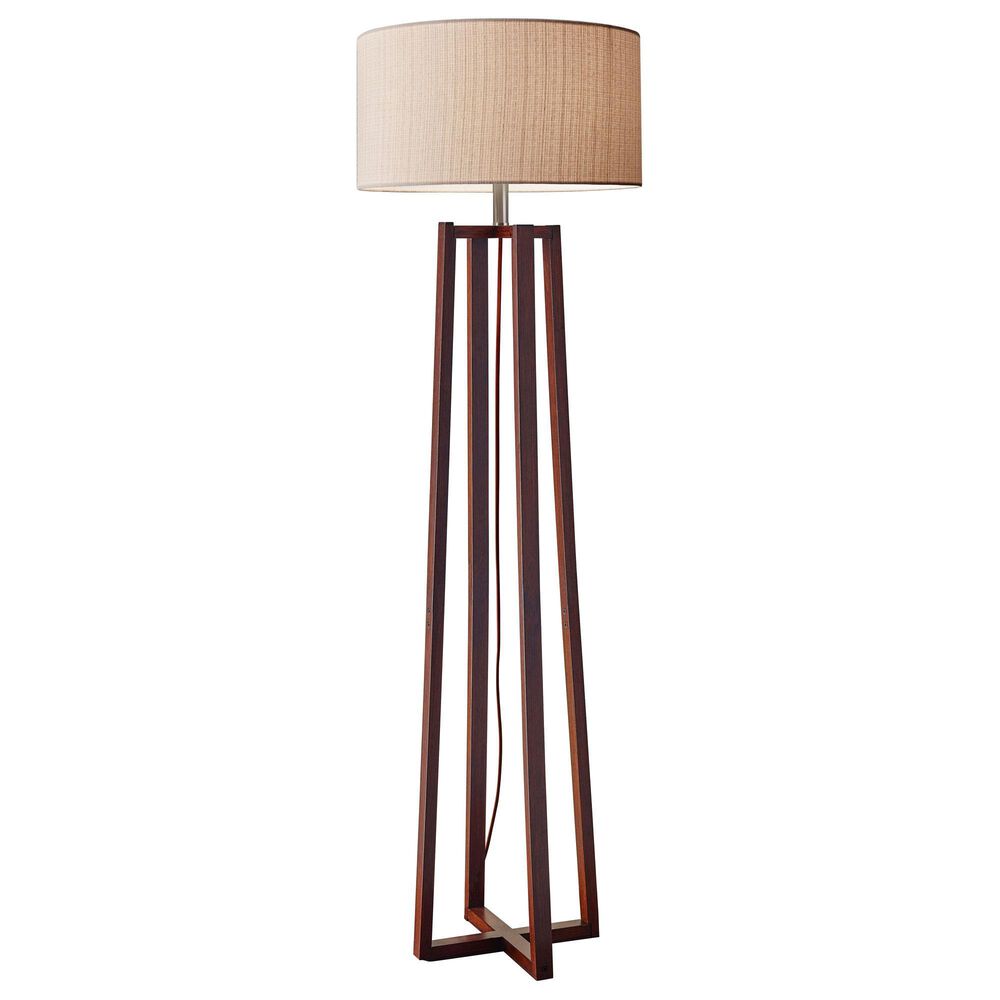 Adesso Quinn Floor Lamp in Walnut, , large