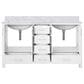 Lexora Home Jacques 60" Double Bathroom Vanity in White with 2 cm White Carrara Marble Top and Rectangular Sinks, , large