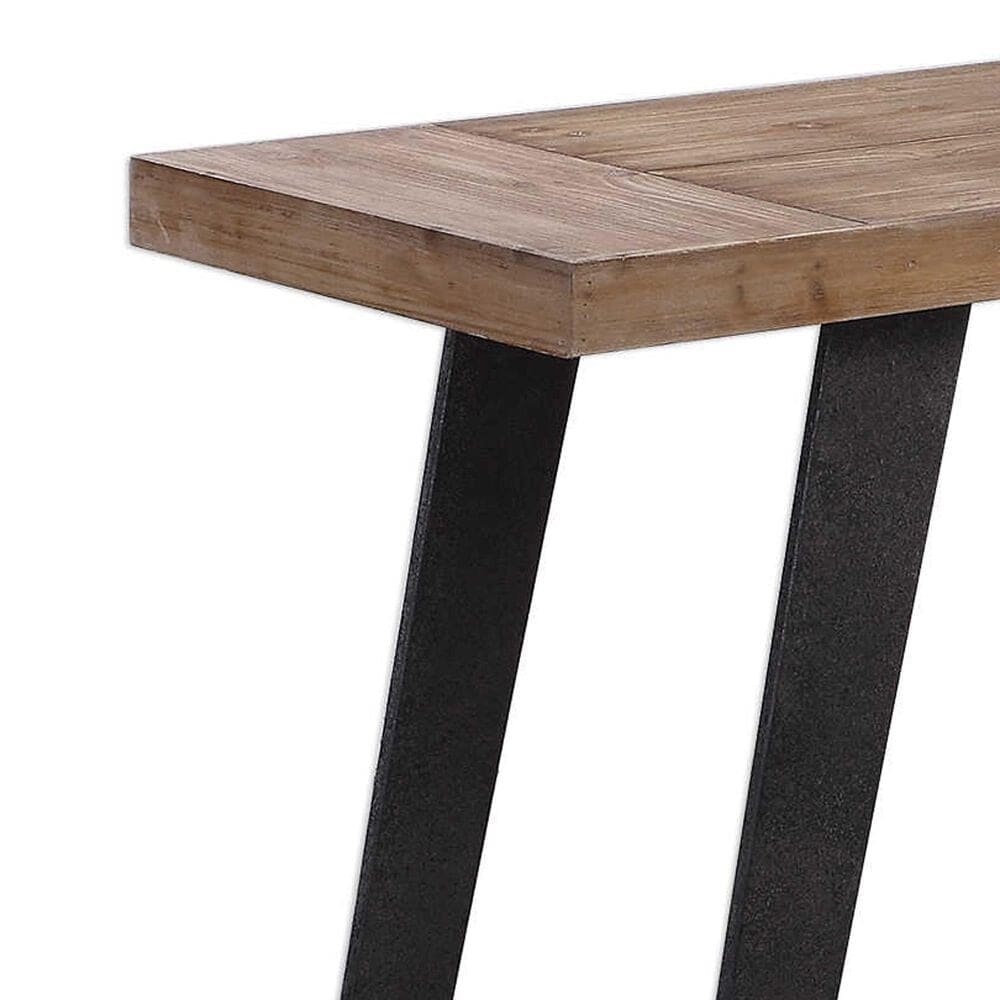 Uttermost Freddy Console Table in Weathered Oak and Black, , large