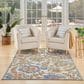 Nourison Aloha ALH17 5"3" x 7"5" Ivory and Blue Indoor/Outdoor Area Rug, , large