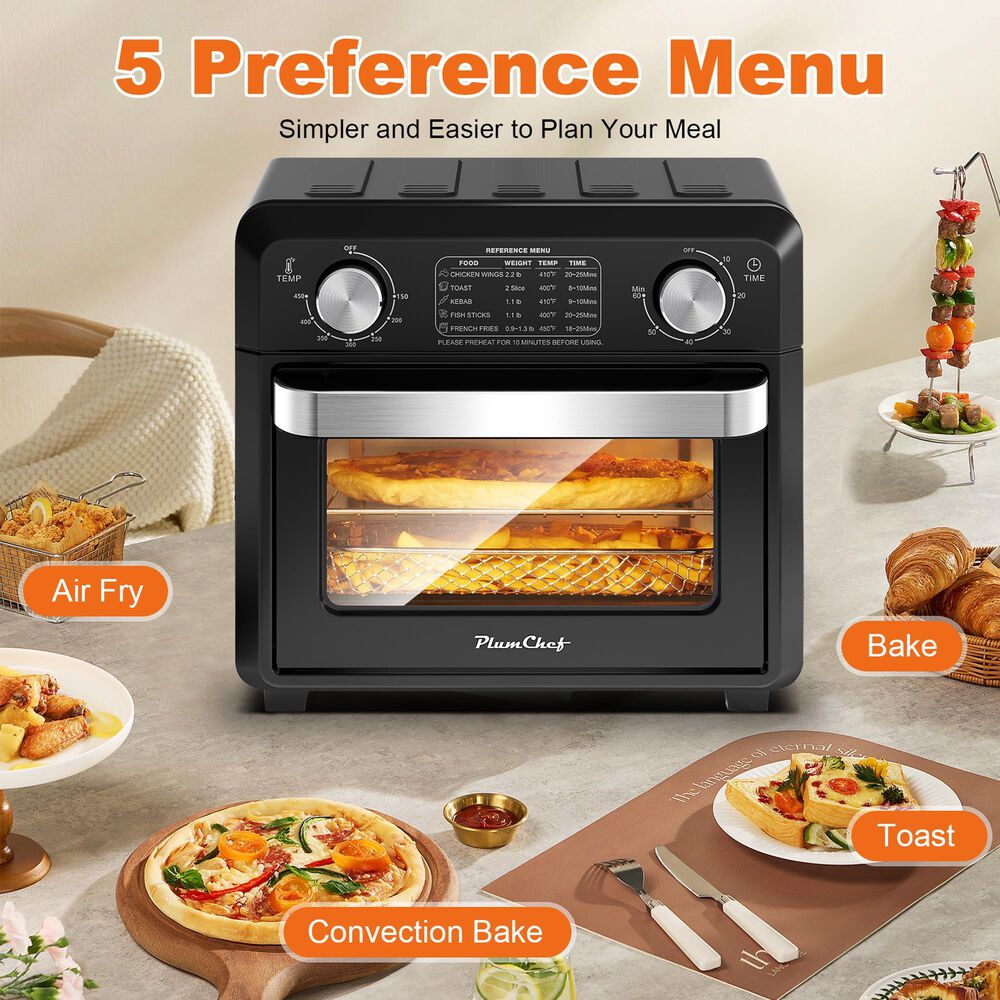 HOMLUX 11 Qt Air Fryer Toaster Oven in Black, , large