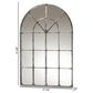 Baxton Studio Newman Arched Window Accent Wall Mirror in Antique Silver, , large