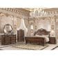New Heritage Design Bella Note 5-Piece King Sleigh Bedroom Set in Mahogany Brown and Antique Gold, , large