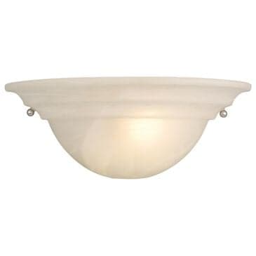 Vaxcel Babylon 1-Light Half Moon Wall Sconce with White Alabaster Glass, , large
