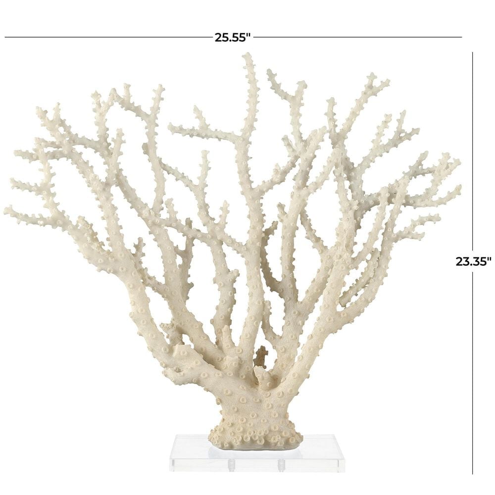 Maple and Jade 21.10&quot; Coral Decorative Sculpture in Cream and Clear, , large