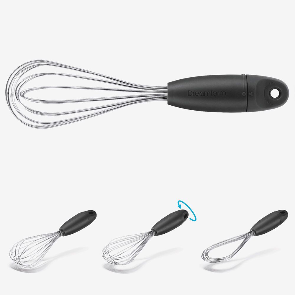 Dreamfarm Mini Flisk Fold Flat Balloon Whisk in Black, , large