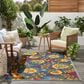 Nourison Aloha ALH17 3"6" x 5"6" Navy and Multicolor Indoor/Outdoor Area Rug, , large