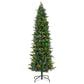 The Gerson Company 7.5" Pre-Lit Artificial Natural Cut Narrow Saginaw Spruce with Multicolored Lights in Green, , large