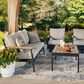 Ashley Carmel Highlands 4-Piece Patio Conversation Set in Beige, , large
