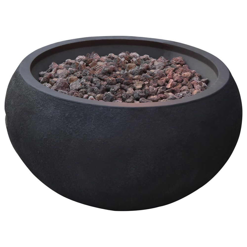Elementi Fire York Round Liquid Propane Fire Table in Black, , large