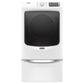 Maytag 4.8 Cu. Ft. Front Load Washer and 7.3 Cu. Ft. Electric Dryer Laundry Pair with Pedestal in White, , large
