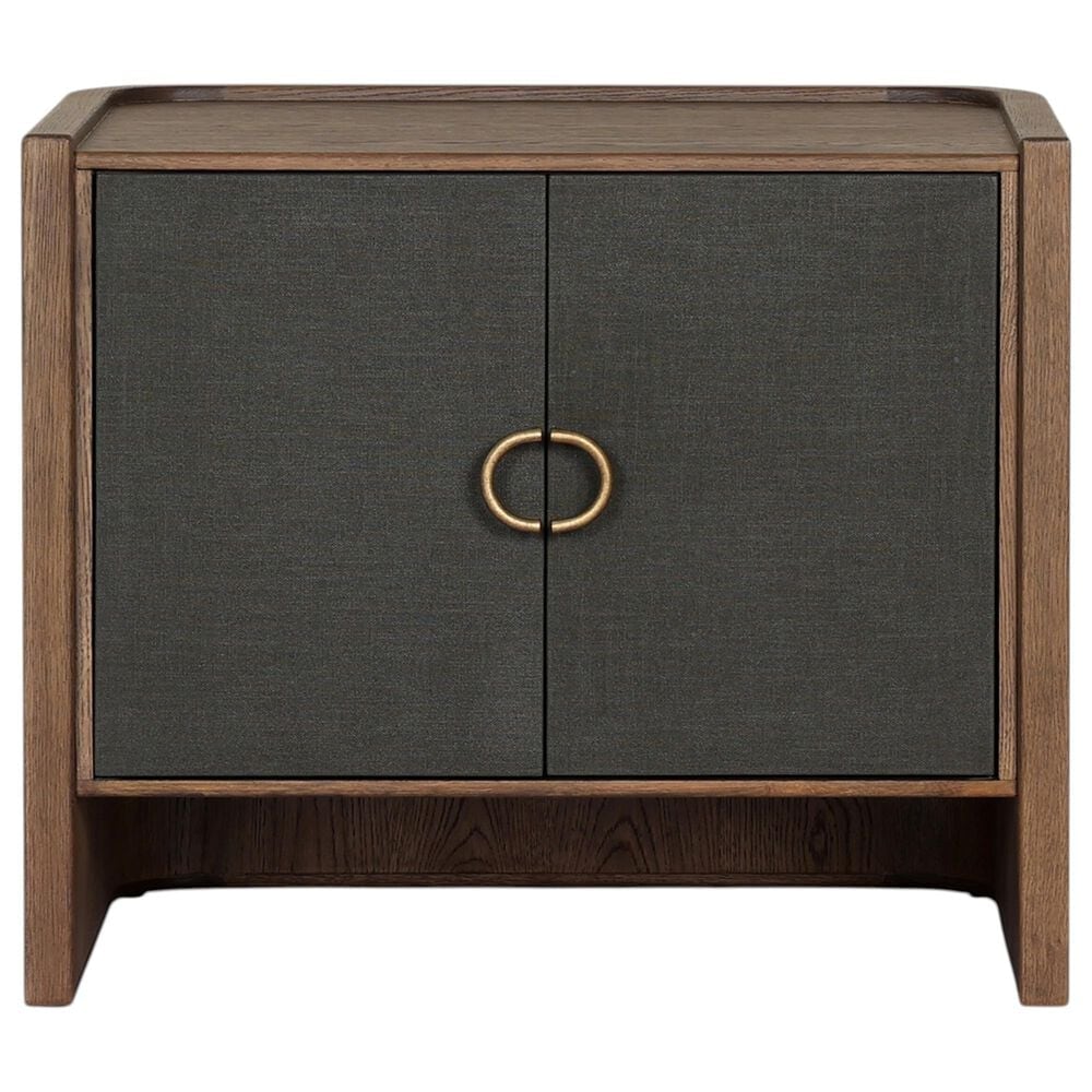 Four Hands Kiran Nightstand in Amber Oak and Dark Green, , large