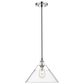 Golden Lighting Orwell 1-Light Wide Large Pendant with Clear Glass Shade in Chrome, , large