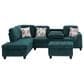 HOMLUX 94.49" L-Shaped Modular Sectional Sofa with Storage Ottoman and Cup Holders in Green, , large