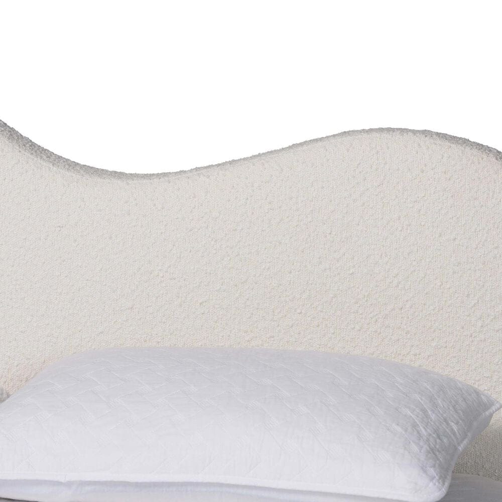 Baxton Studio Dalton Queen Upholstered Platform Bed in Cream, , large