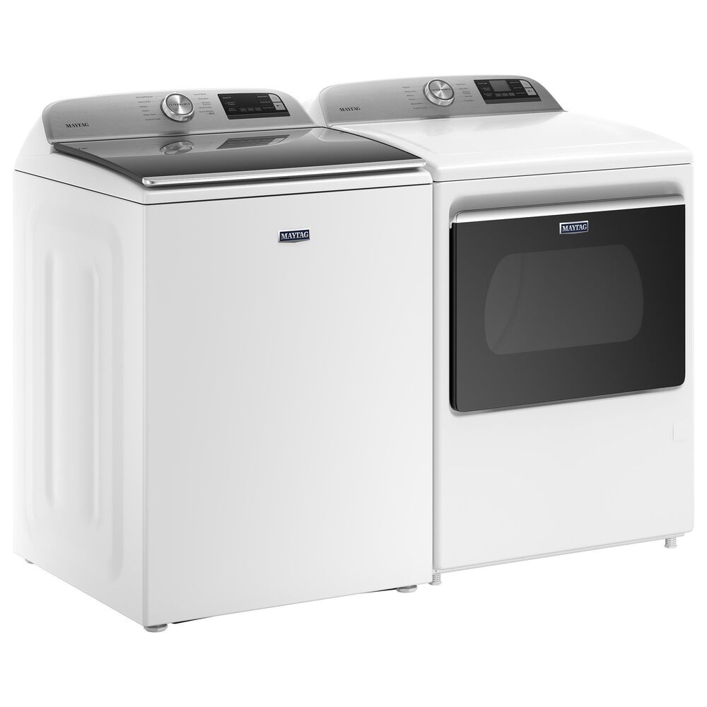 Maytag 5.4 Cu. Ft. Top Load Washer and 7.4 Cu. Ft. Gas Dryer with WiFi Laundry Pair in White, , large
