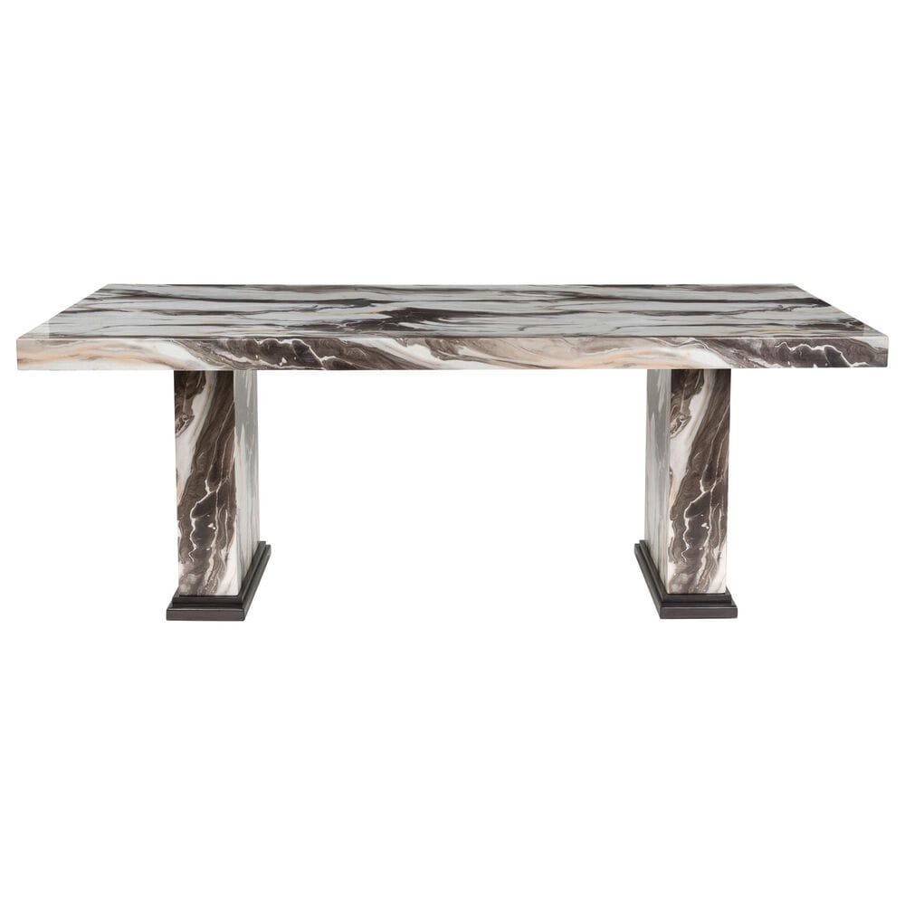 Ashley Jeshina Dining Table in Dark Brown and Beige - Table Only, , large