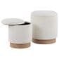 Lumisource Marla 2-Piece 16" Nesting Ottoman Set in Cream, , large
