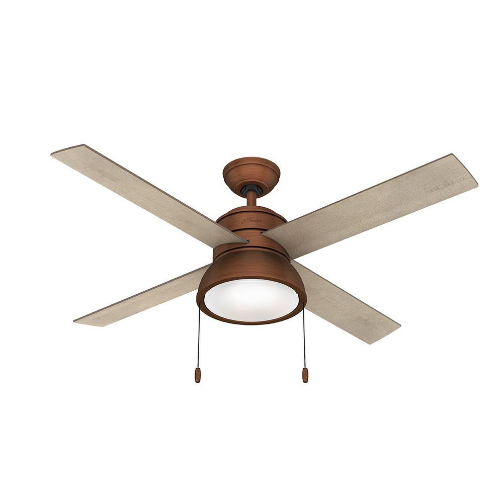 Hunter Loki 52" Ceiling Fan with Led Lighting in Weathered Copper, , large