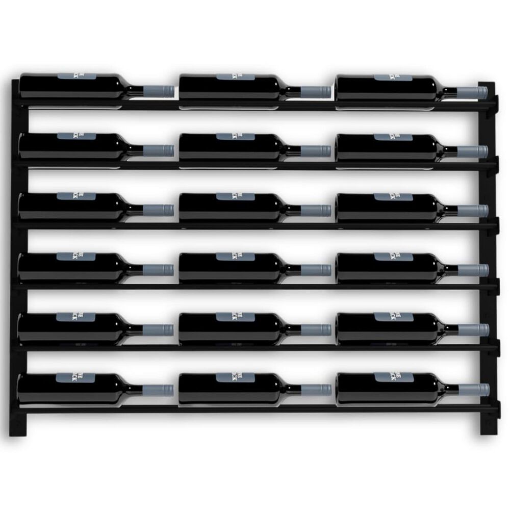 HOMLUX Modern 18-Bottle Metal Wall Mounted Wine Rack in Black, , large
