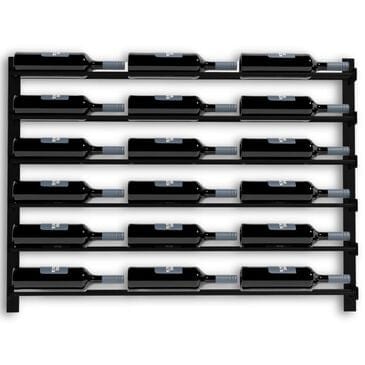 HOMLUX Modern 18-Bottle Metal Wall Mounted Wine Rack in Black, , large