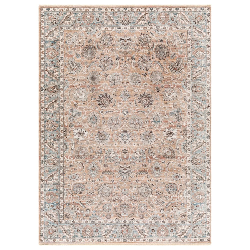 Surya Carlisle Oriental 5"3" x 7"9" Mauve, Pale Blue, Ivory, Light Gray, Brick Red, Dusty Sage and Medium Brown Area Rug, , large