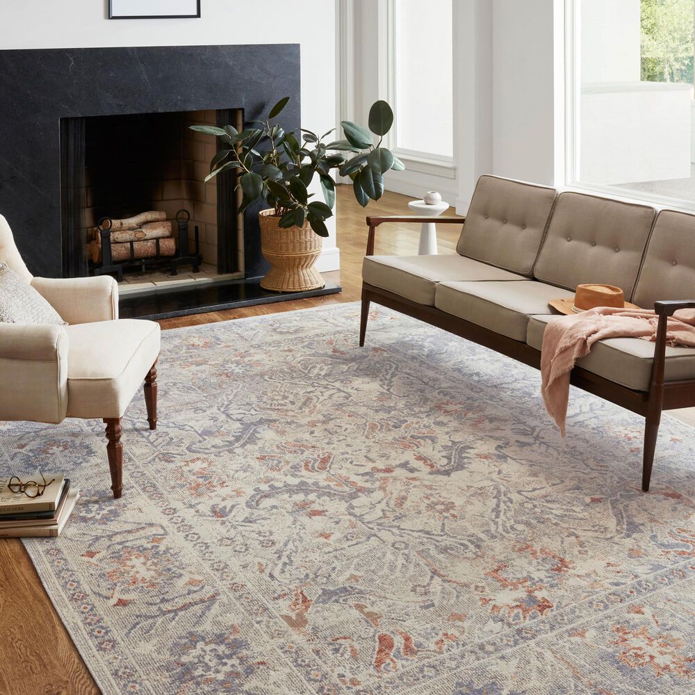 Chris Loves Julia x Loloi Rosemarie 9&#39; x 12&#39; Oatmeal and Lavender Area Rug, , large