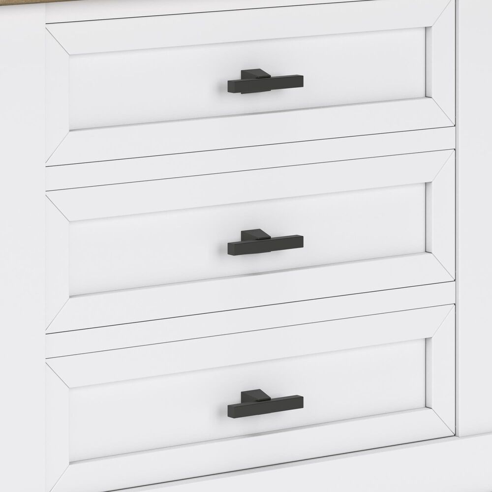 Ashley Queen Storage Bed and Two Nightstands in White and Natural, , large