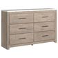Ashley Senniberg 6 Drawer Dresser in Light Brown and White, , large