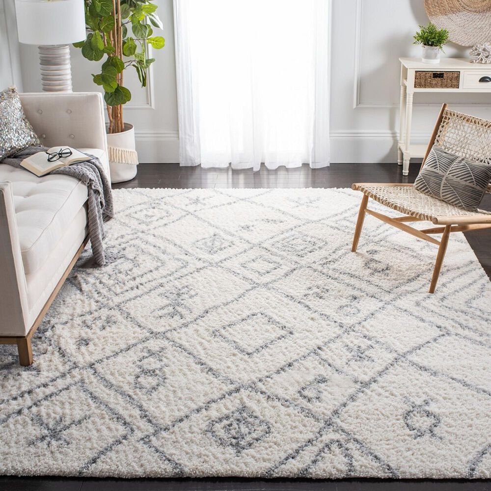 Safavieh Parma Shag PMA583A 8&#39; x 10&#39; Cream and Grey Area Rug, , large