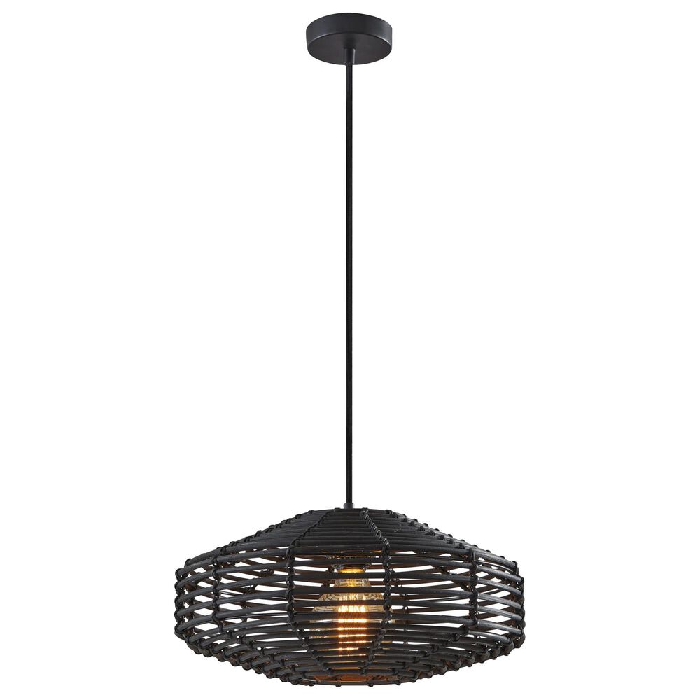 Adesso Kingston Pendant in Black Rattan, , large